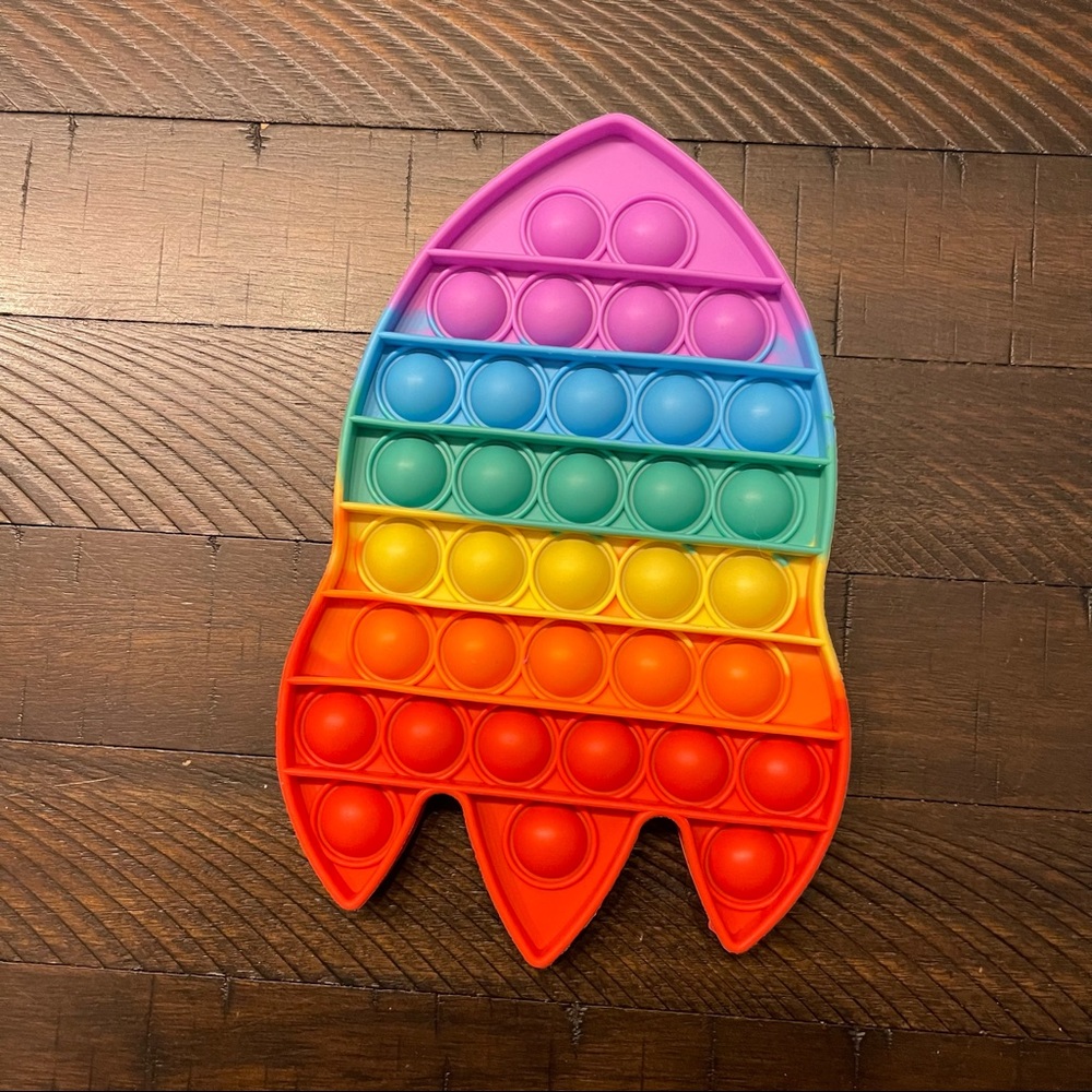 Rainbow Rocket Bubble Pop It Fidget Toy SENSORY ADHD HELP‎